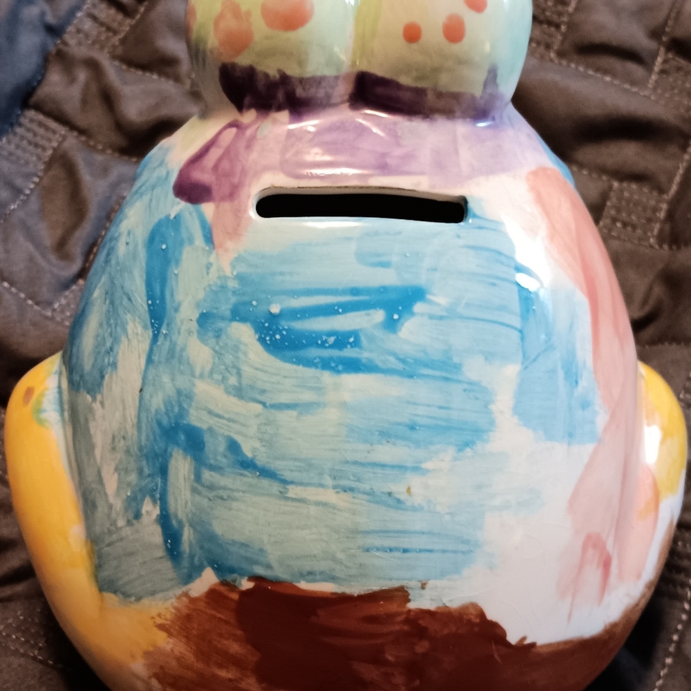 Ceramic Happy Frog Bank - Picture 3 of 11